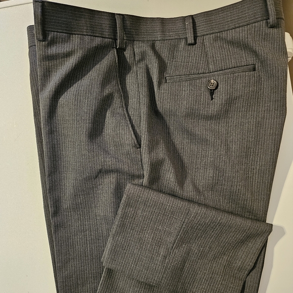 Men's Chaps gray straps dress pants size 36Wx 34L - Picture 1 of 3